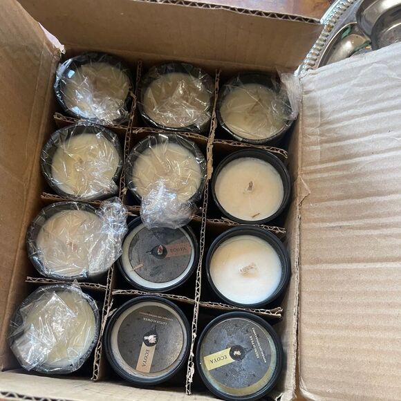 Set of 5 Votive Candles in Black Holders - Picture 1 of 16